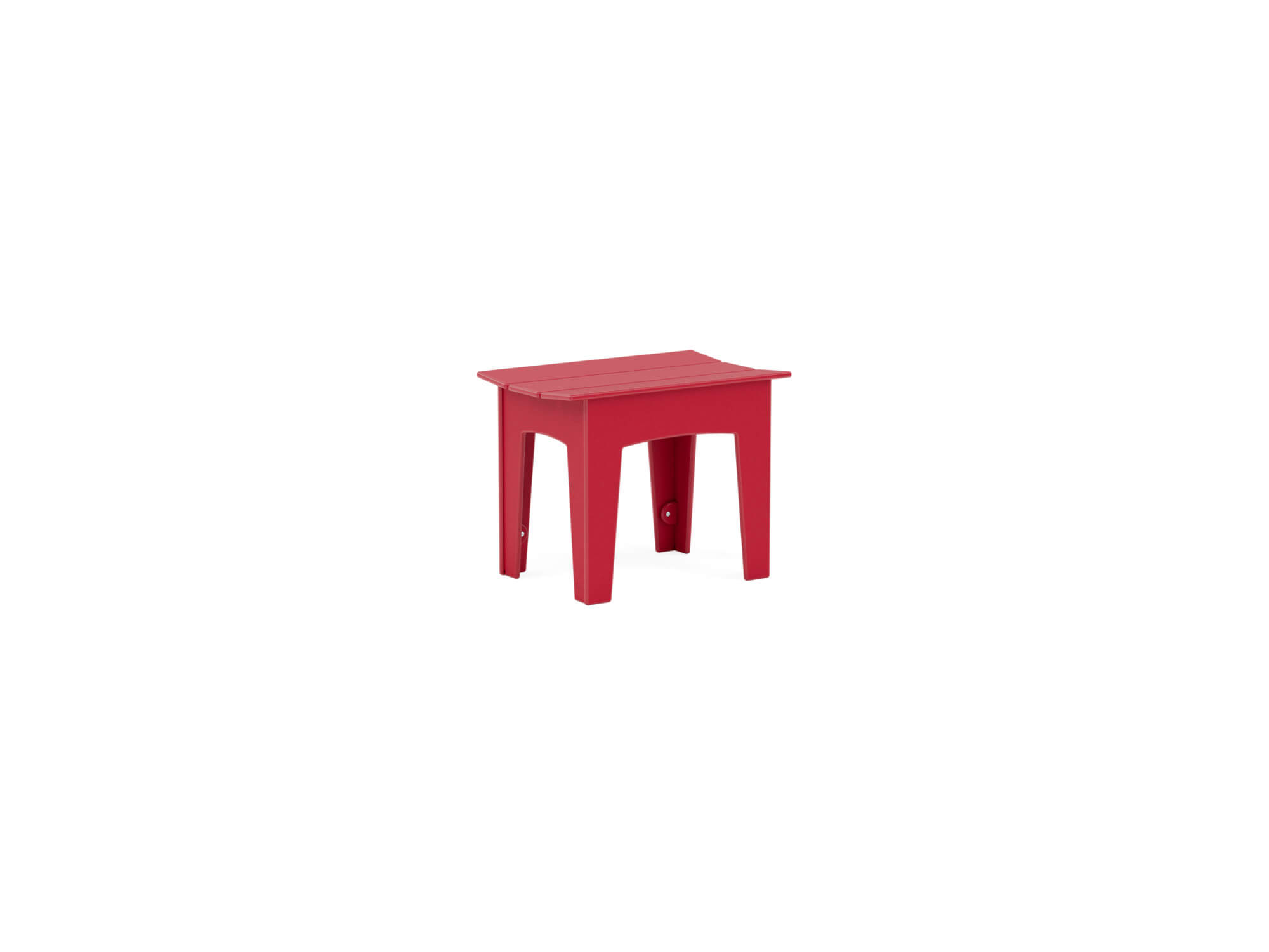 Petit banc de salle à manger extérieur rouge vue de face